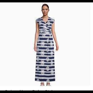 Lands’ End Surplice Faux- Wrap Maxi Dress Large (14-16)